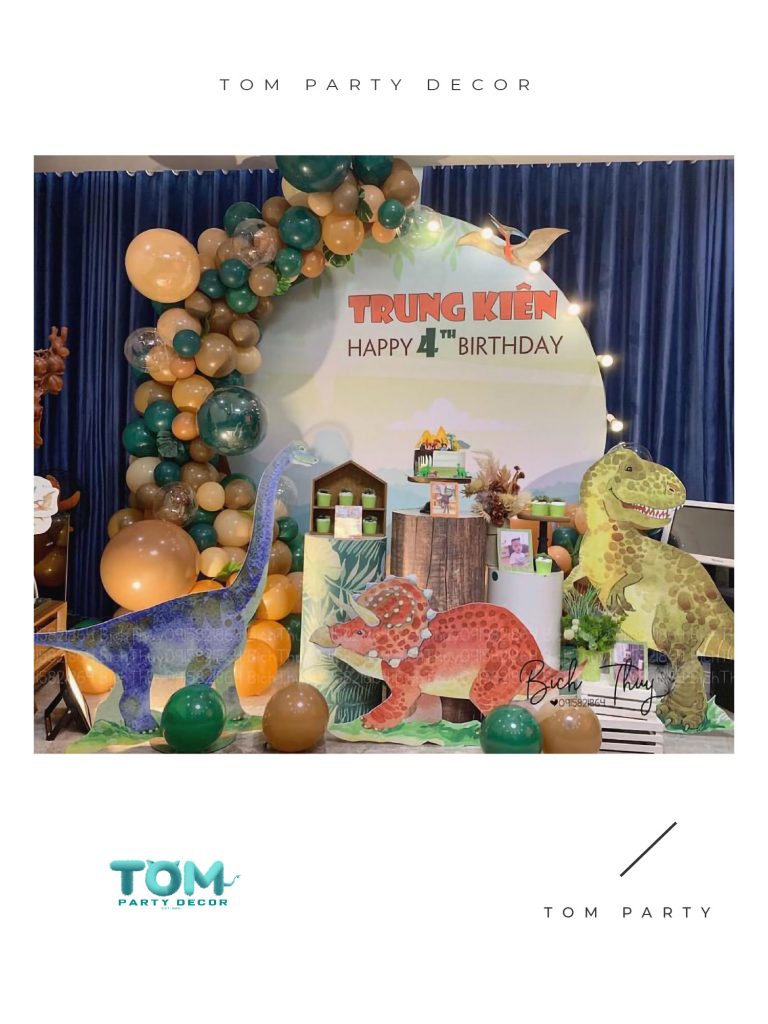Concept Trang Trí Sinh Nhật - Khủng Long Cute | Tom Party Decor